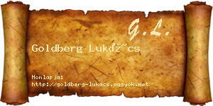 Goldberg Lukács névjegykártya